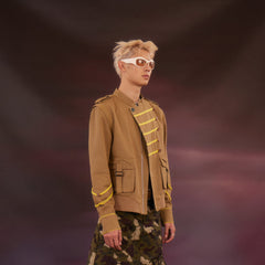 KADAKADA Spliced Roped Military Jacket