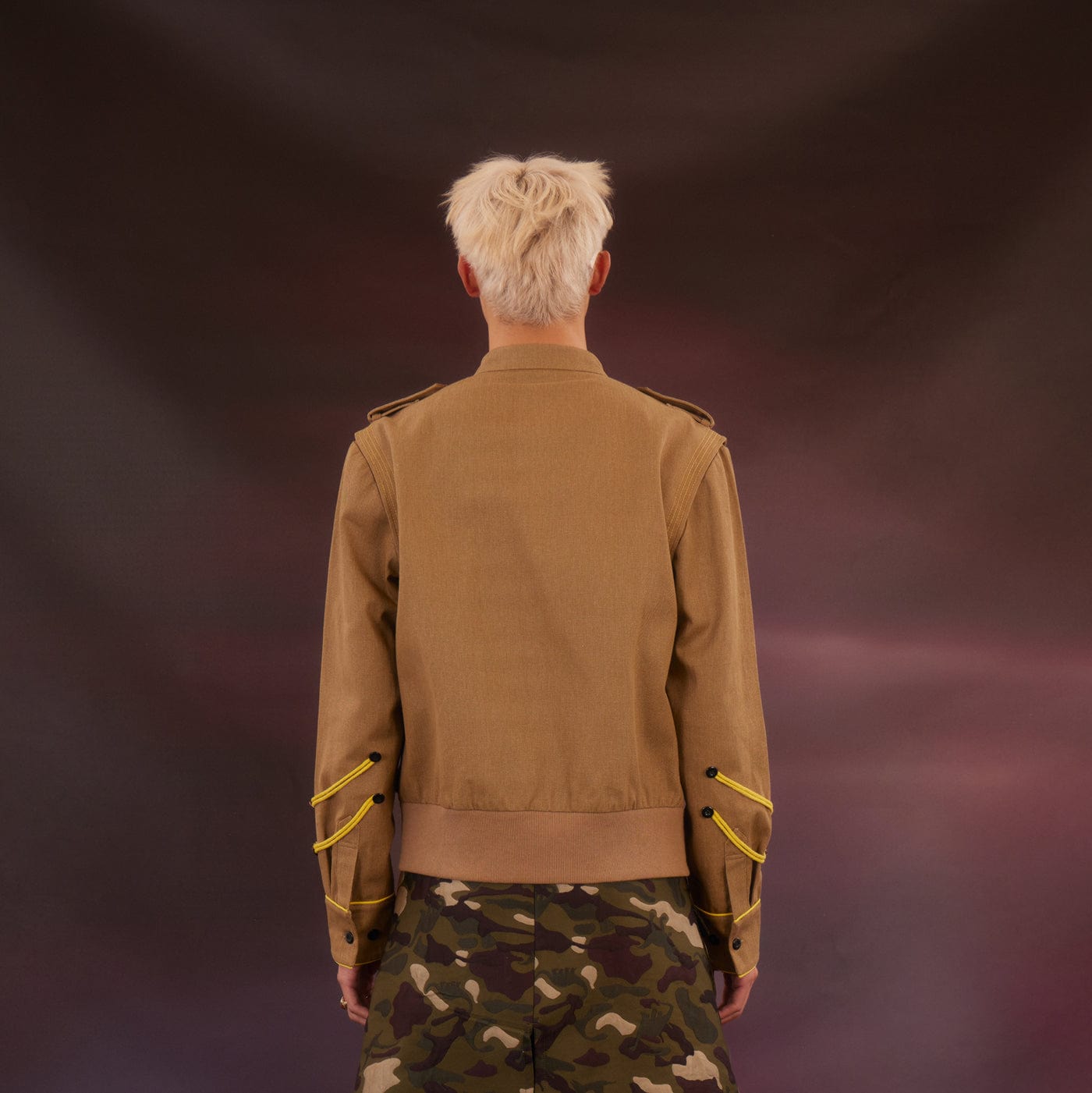 KADAKADA Spliced Roped Military Jacket