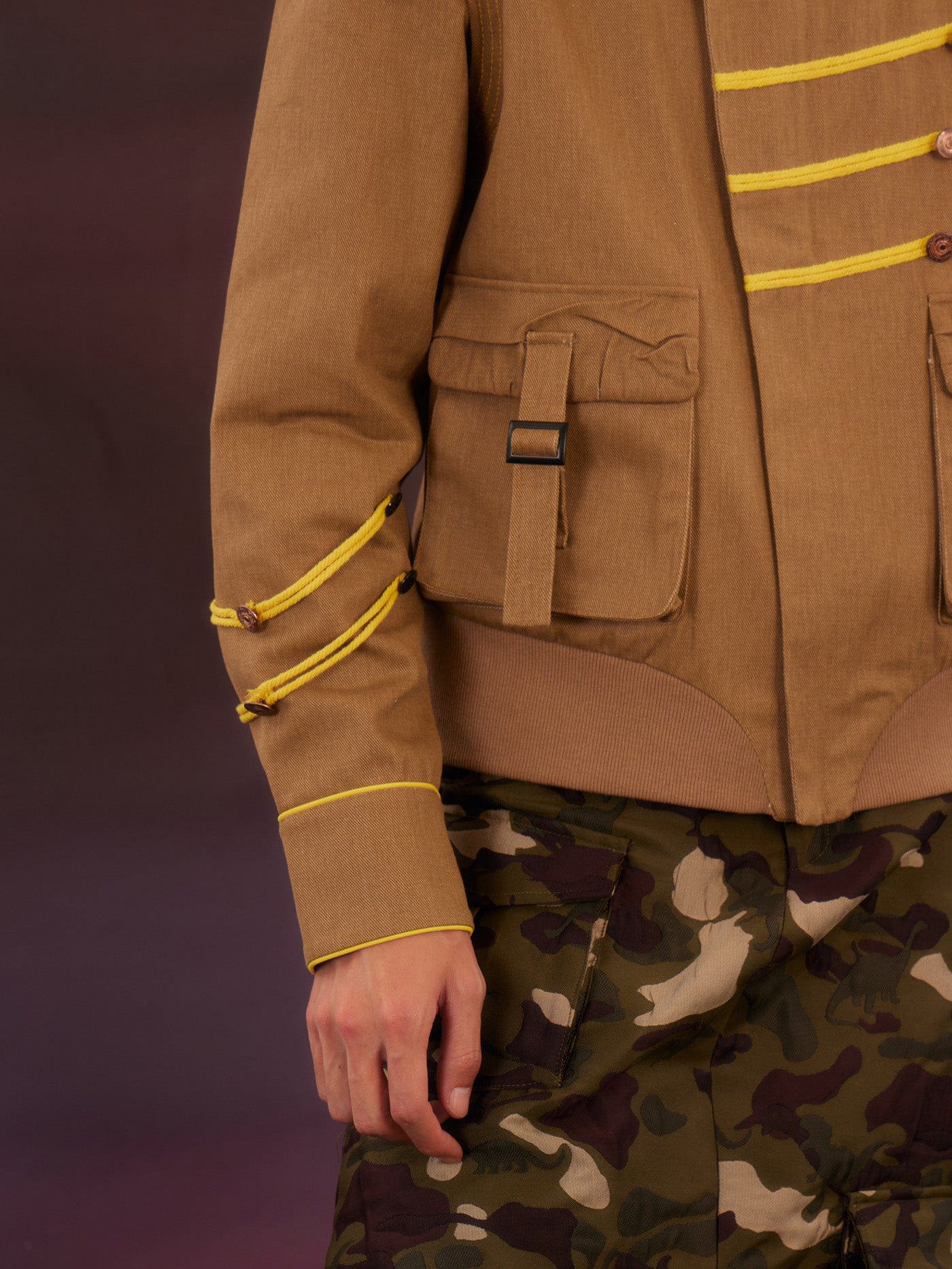KADAKADA Spliced Roped Military Jacket