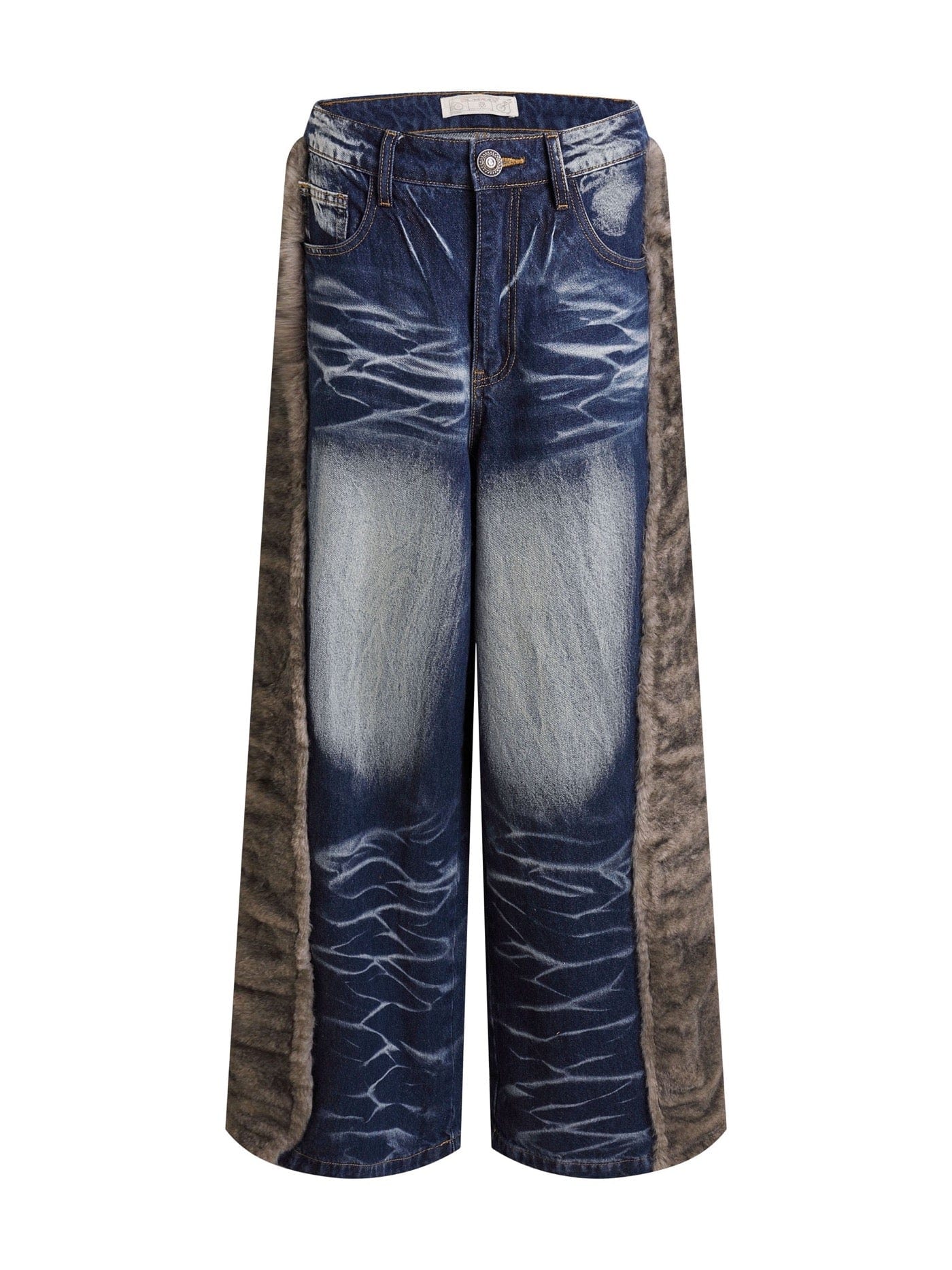 DND4DES Faux Fur Spliced Jeans