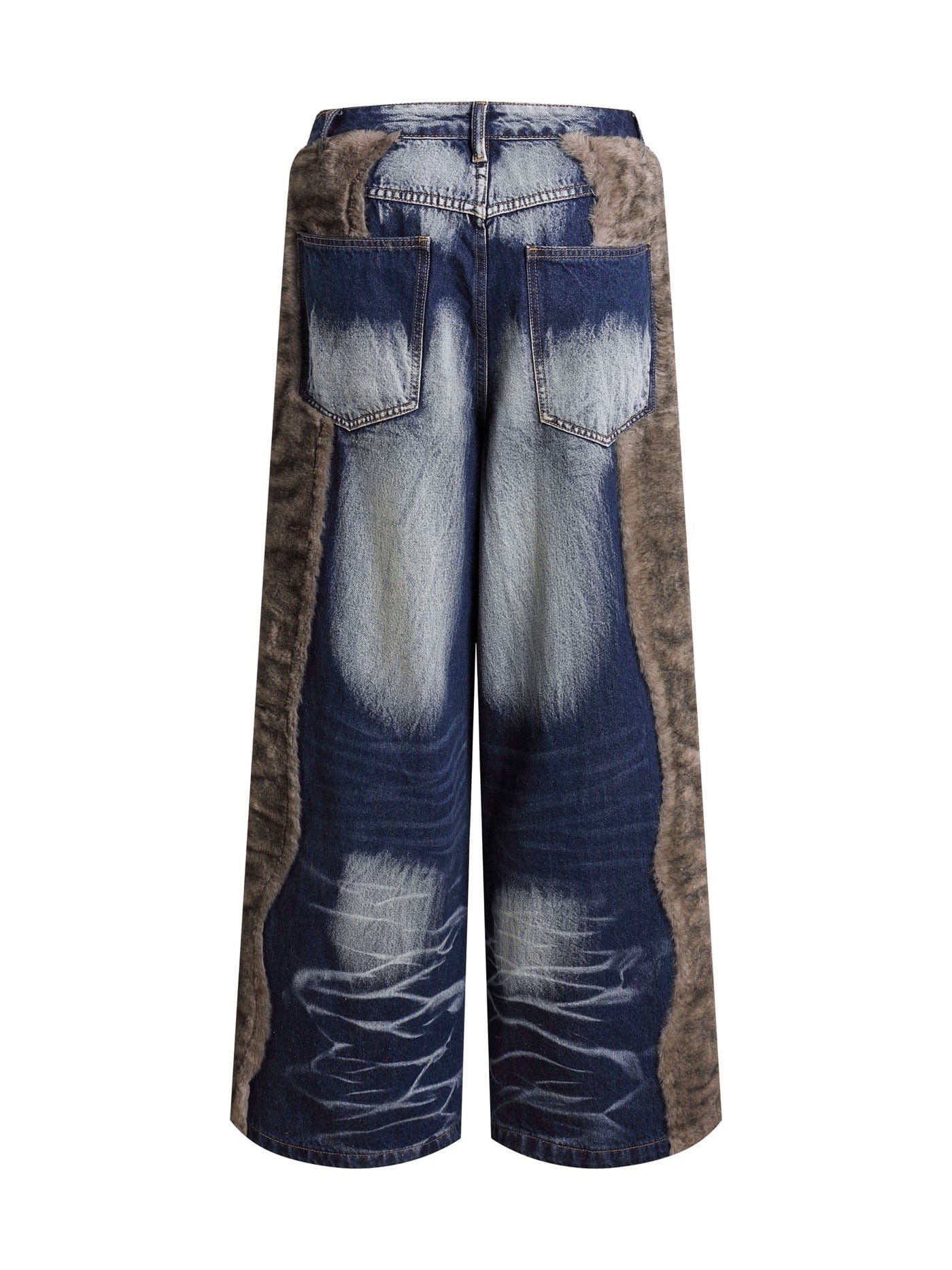 DND4DES Faux Fur Spliced Jeans