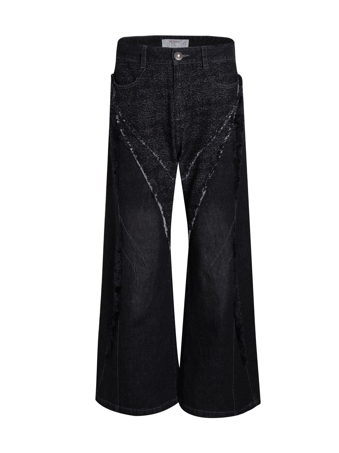 DND4DES Raw-Edge Faux Fur Spliced Jeans