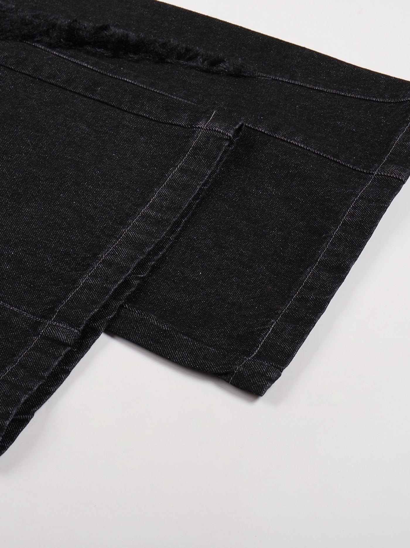DND4DES Raw-Edge Faux Fur Spliced Jeans