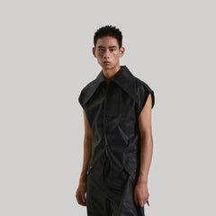 KADAKADA Pointed Hem Faux Leather Vest