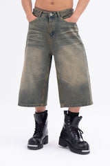 CLP Oversized Washed Denim Shorts