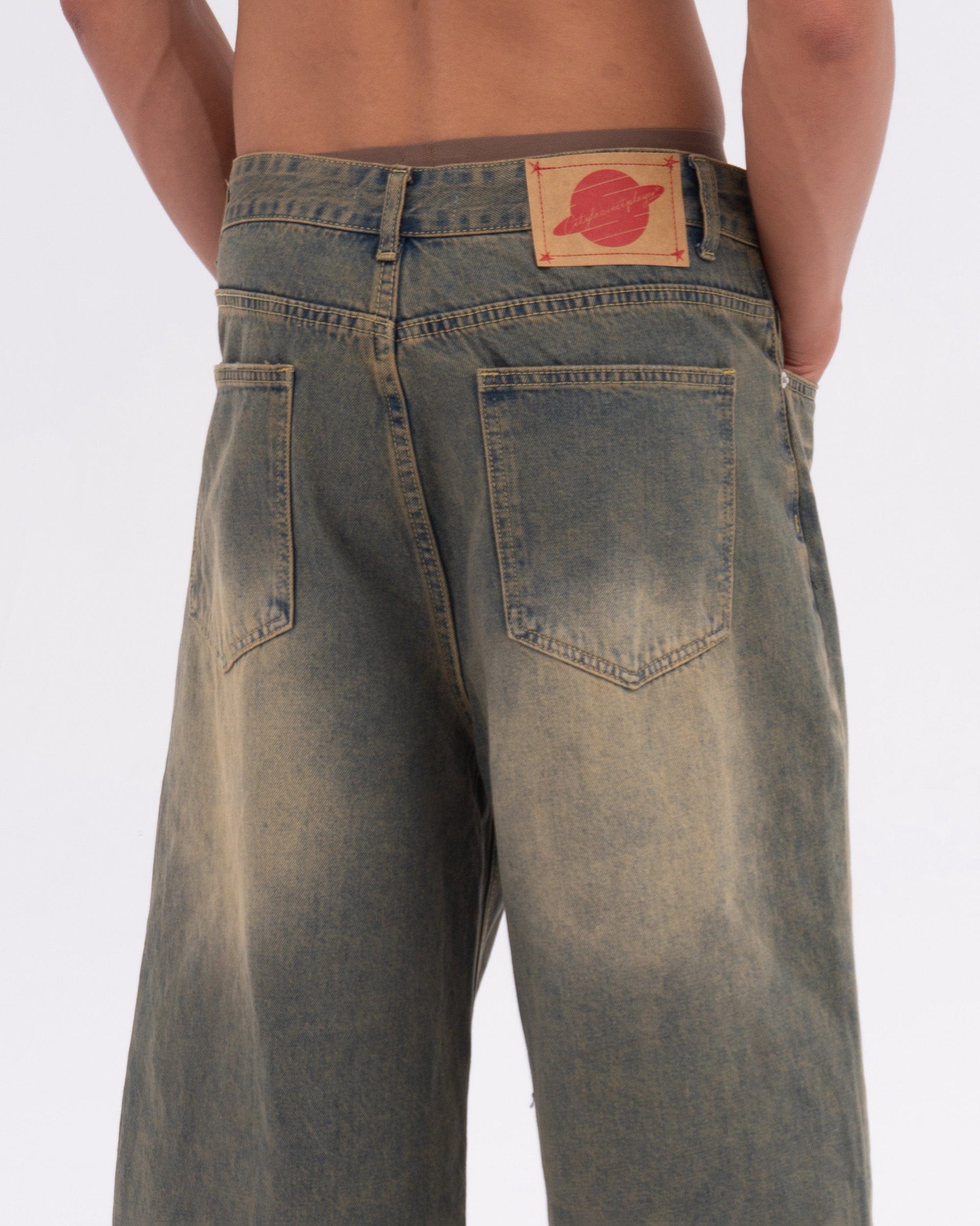 CLP Oversized Washed Denim Shorts