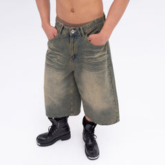 CLP Oversized Washed Denim Shorts