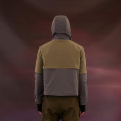KADAKADA Layered Horn Button Large Pocket Hooded Jacket