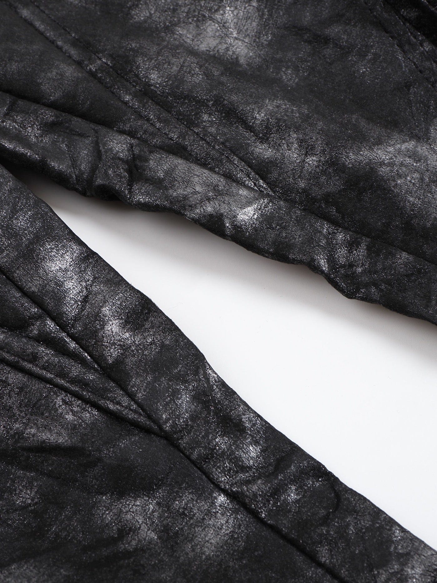 DND4DES Faux Leather Wrinkled Motorcycle Pants