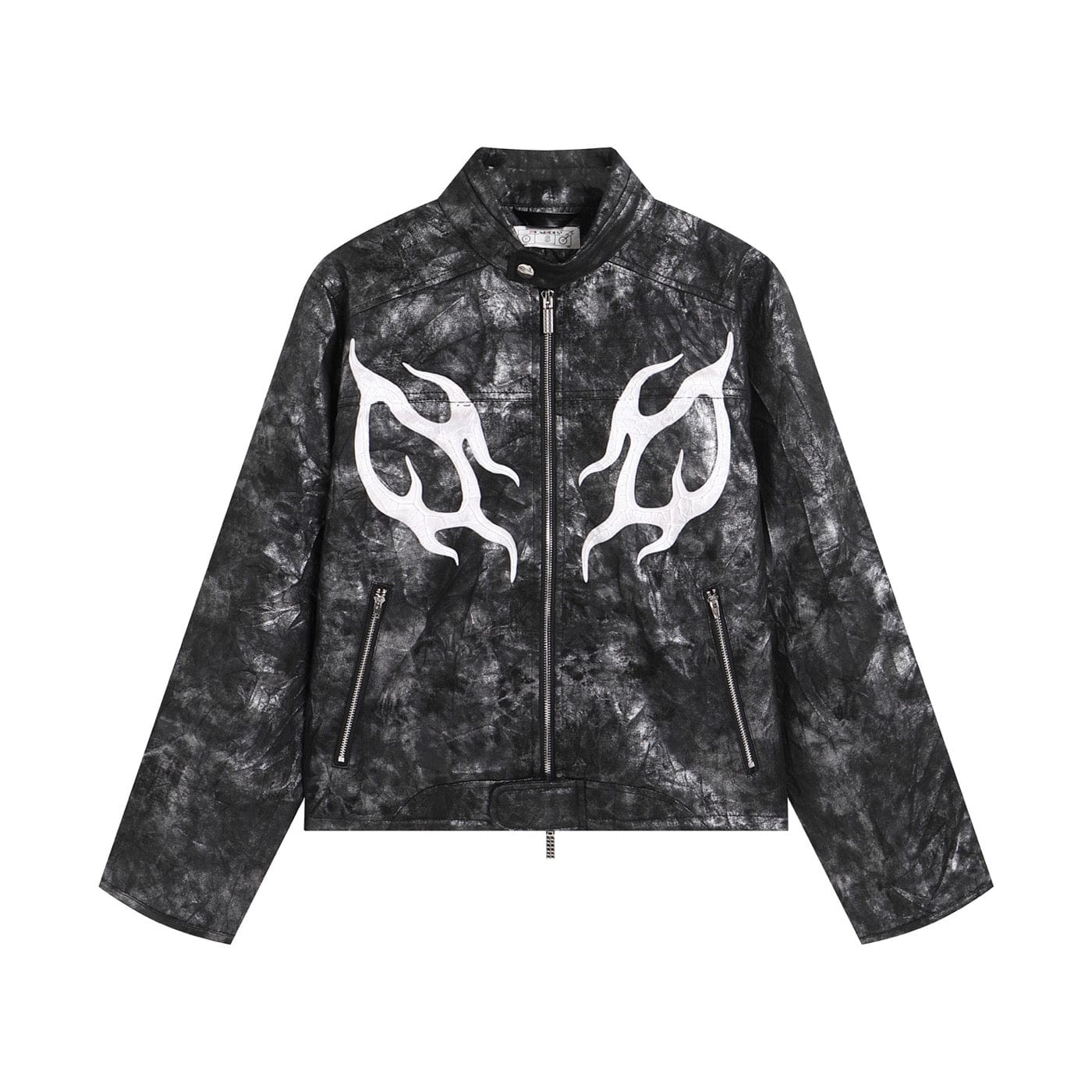 DND4DES Faux Leather Fire Motorcycle Jacket