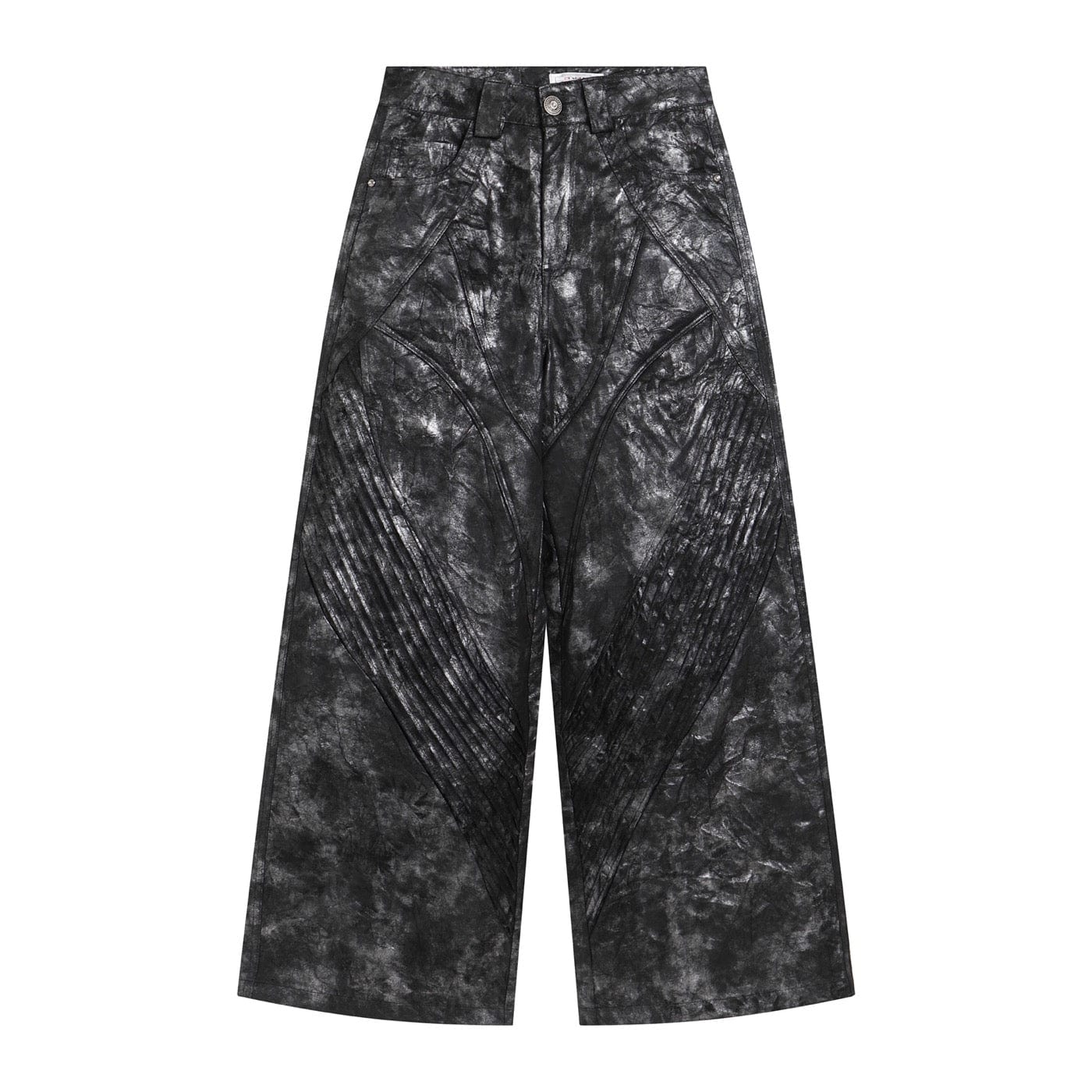 DND4DES Faux Leather Wrinkled Motorcycle Pants
