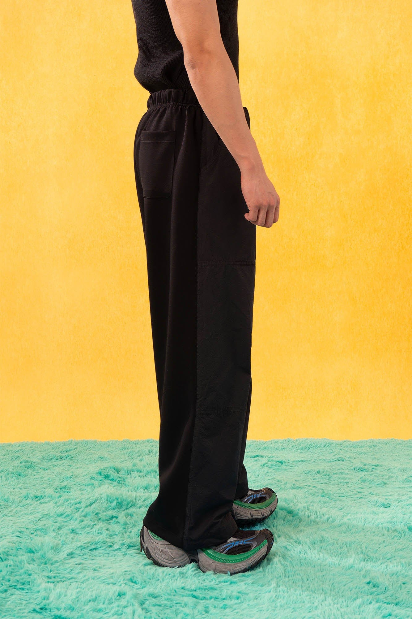 CLP Contrast Panel Drawstring Straight-Leg Pants