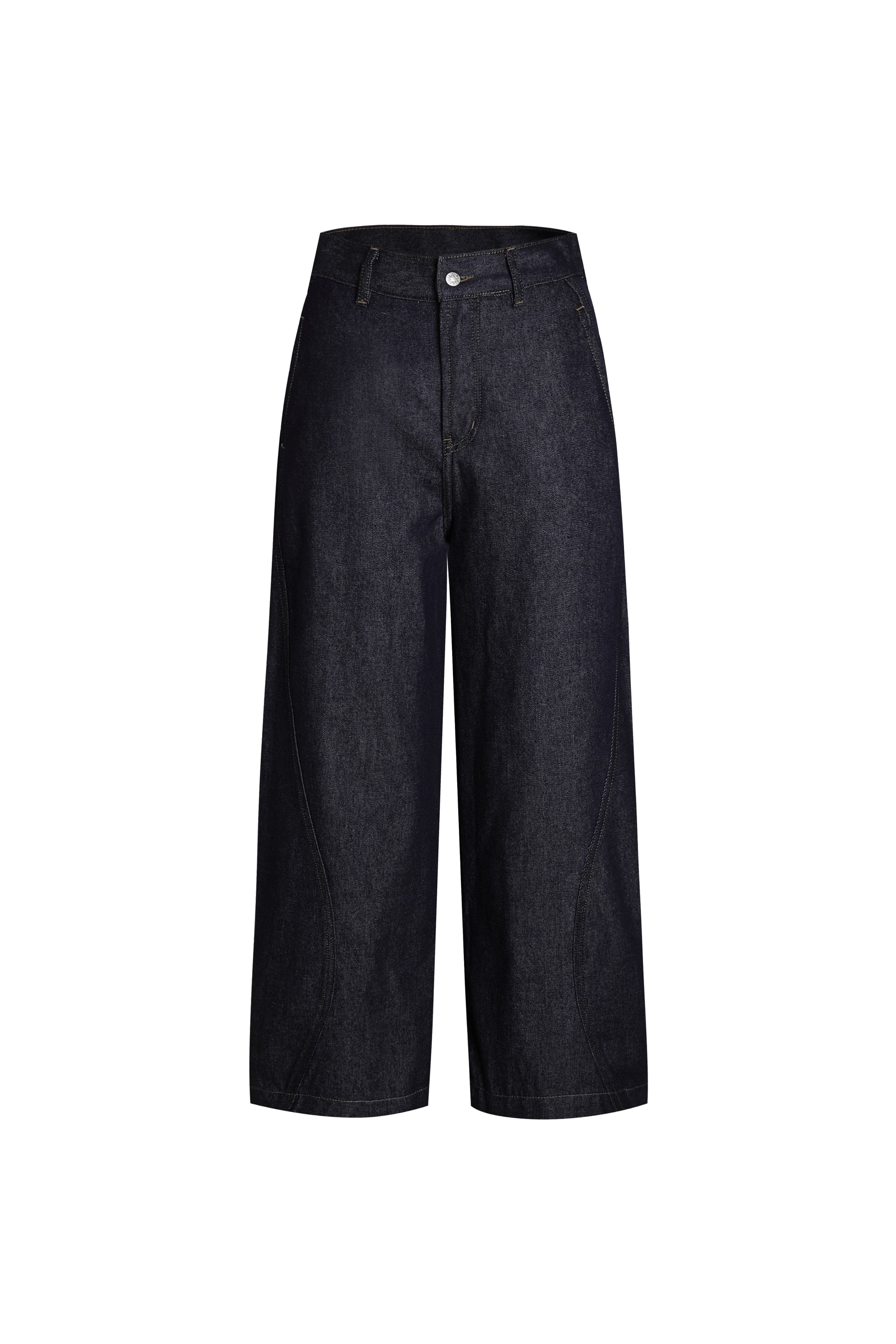 ONADAILYBASIS Essential Curved Paneled Raw Jeans