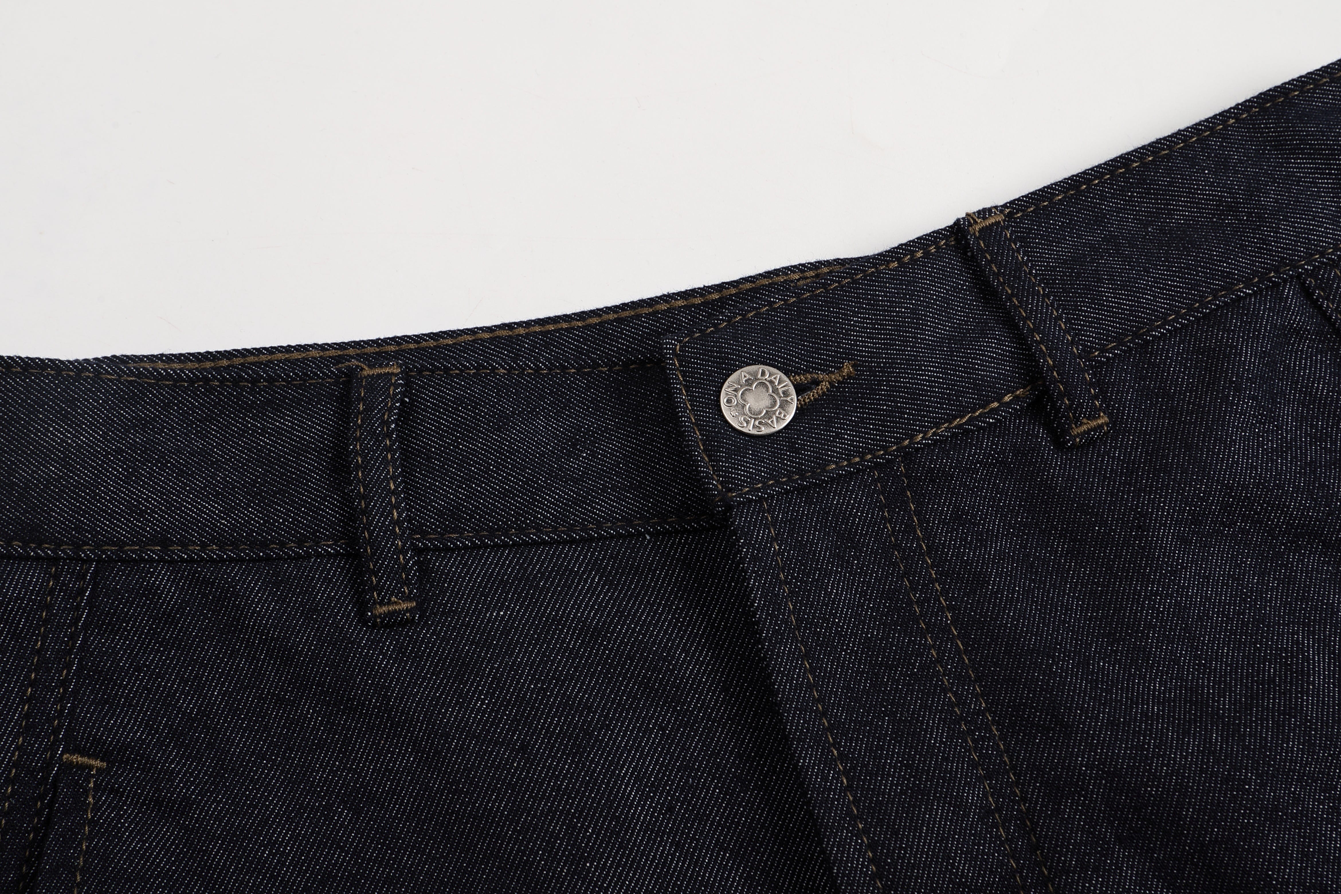 ONADAILYBASIS Essential Curved Paneled Raw Jeans
