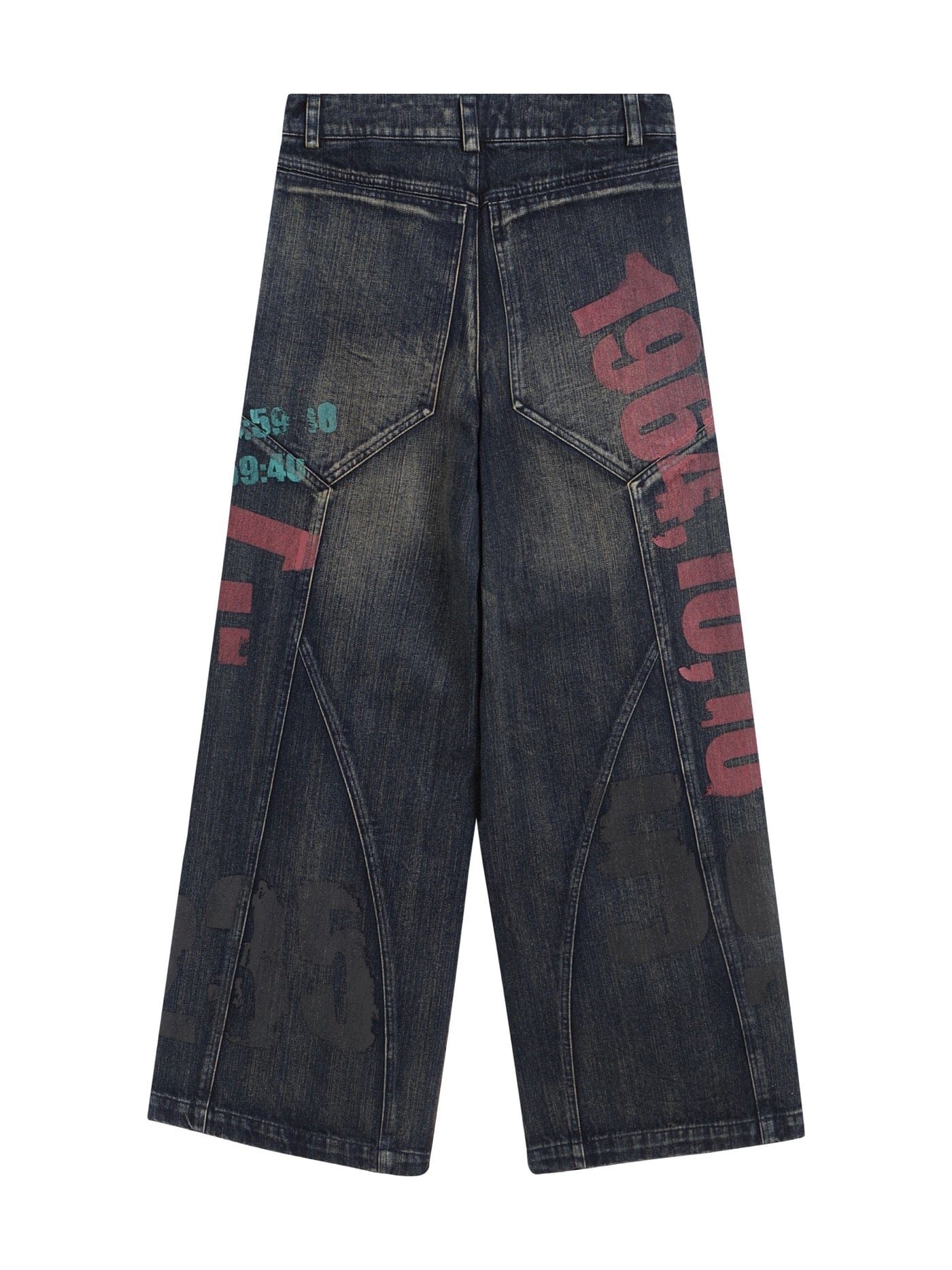 DND4DES Spliced Graffiti Wide-Leg Jeans