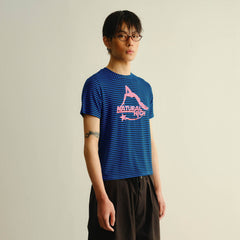 KADAKADA Striped Mountain Graphic Stretch T-Shirt