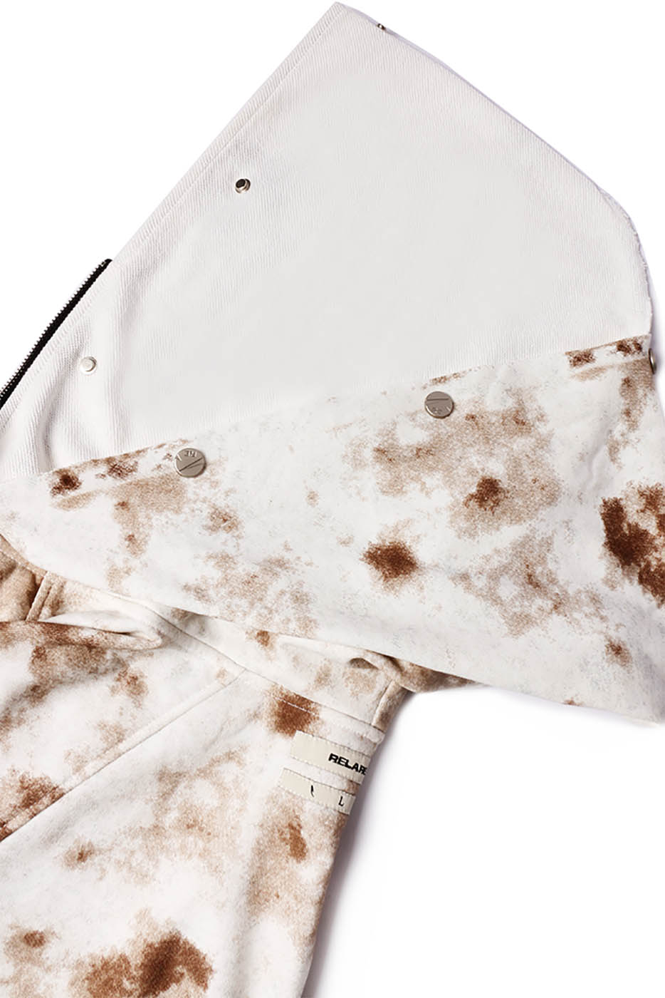 RELABEL Washed Cement-Dyed Double-Hat Zip-Up Hoodie