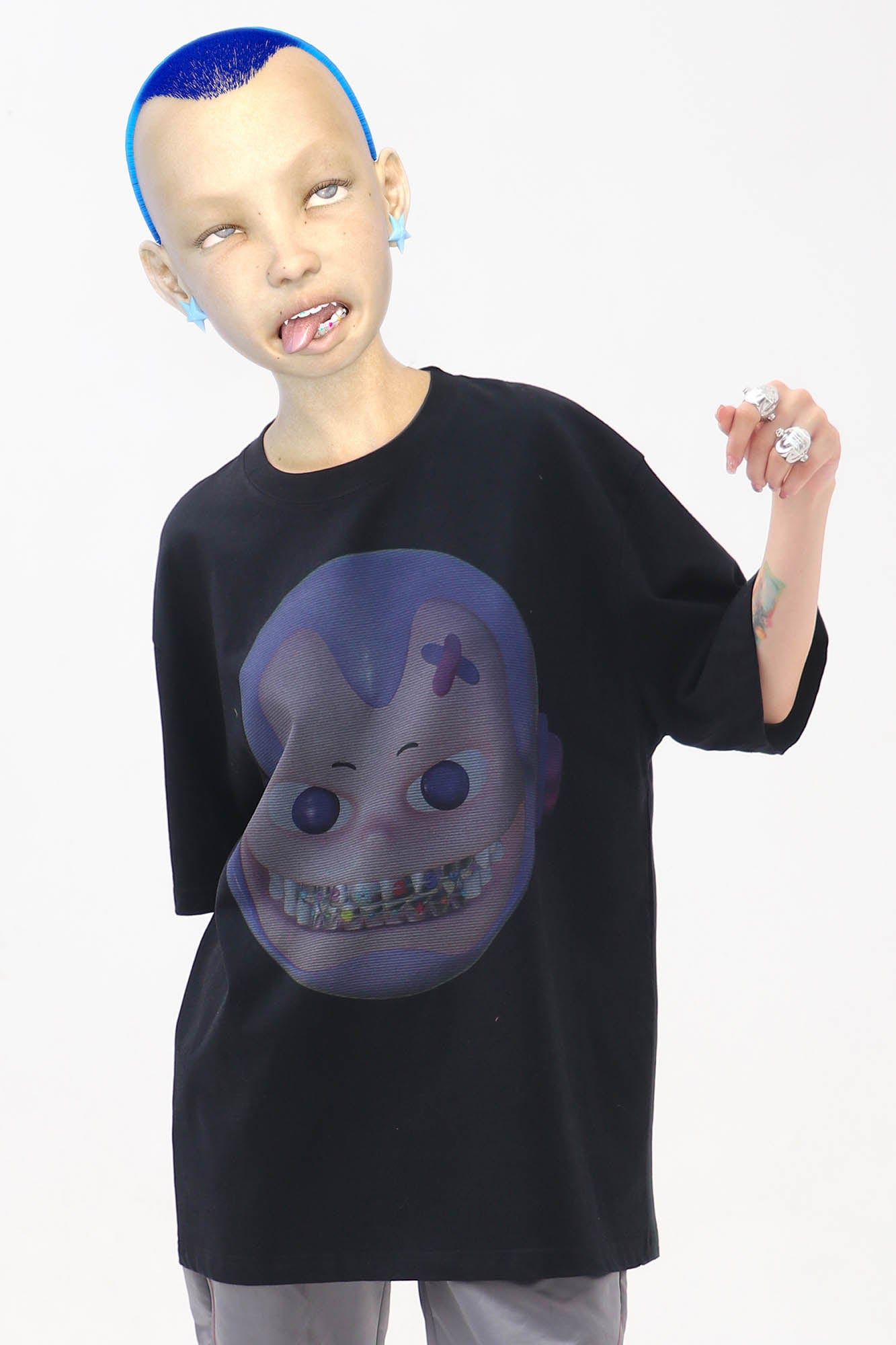 EMBRYO The Face Graphic T-Shirt Black