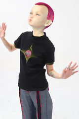 EMBRYO Four-Point Star Spliced Mock Neck T-Shirt