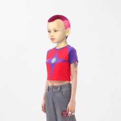 EMBRYO Four-Point Star Spliced Cropped Top