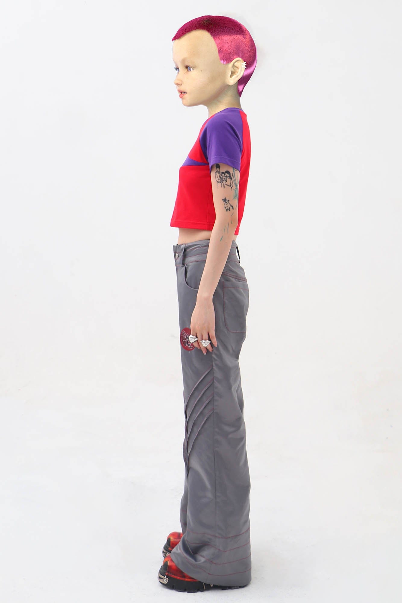 EMBRYO Four-Point Star Spliced Cropped Top