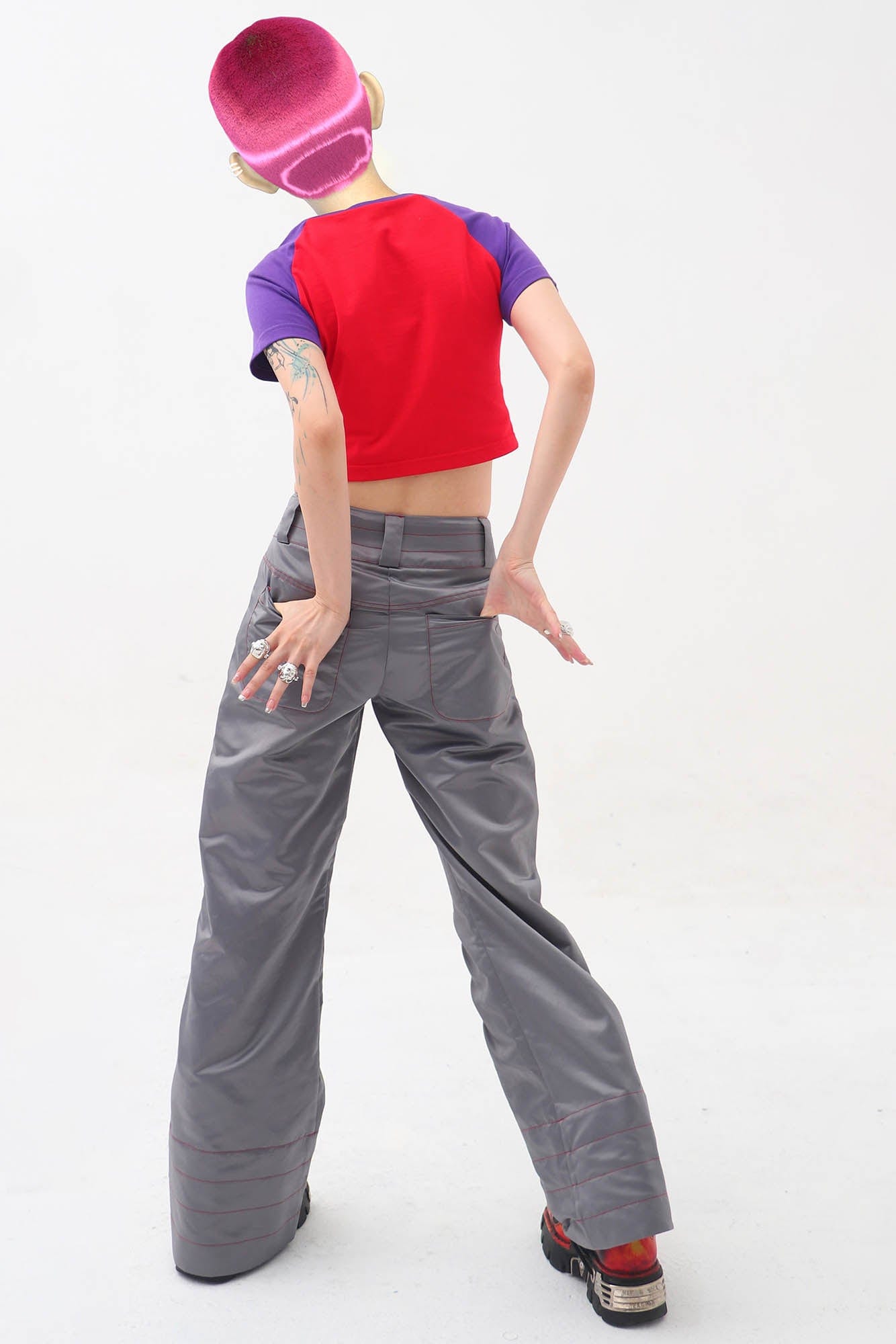EMBRYO Four-Point Star Spliced Cropped Top