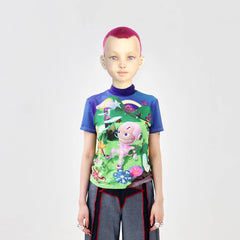 EMBRYO Fantasy Full-Print Mock Neck T-Shirt