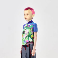 EMBRYO Fantasy Full-Print Mock Neck T-Shirt