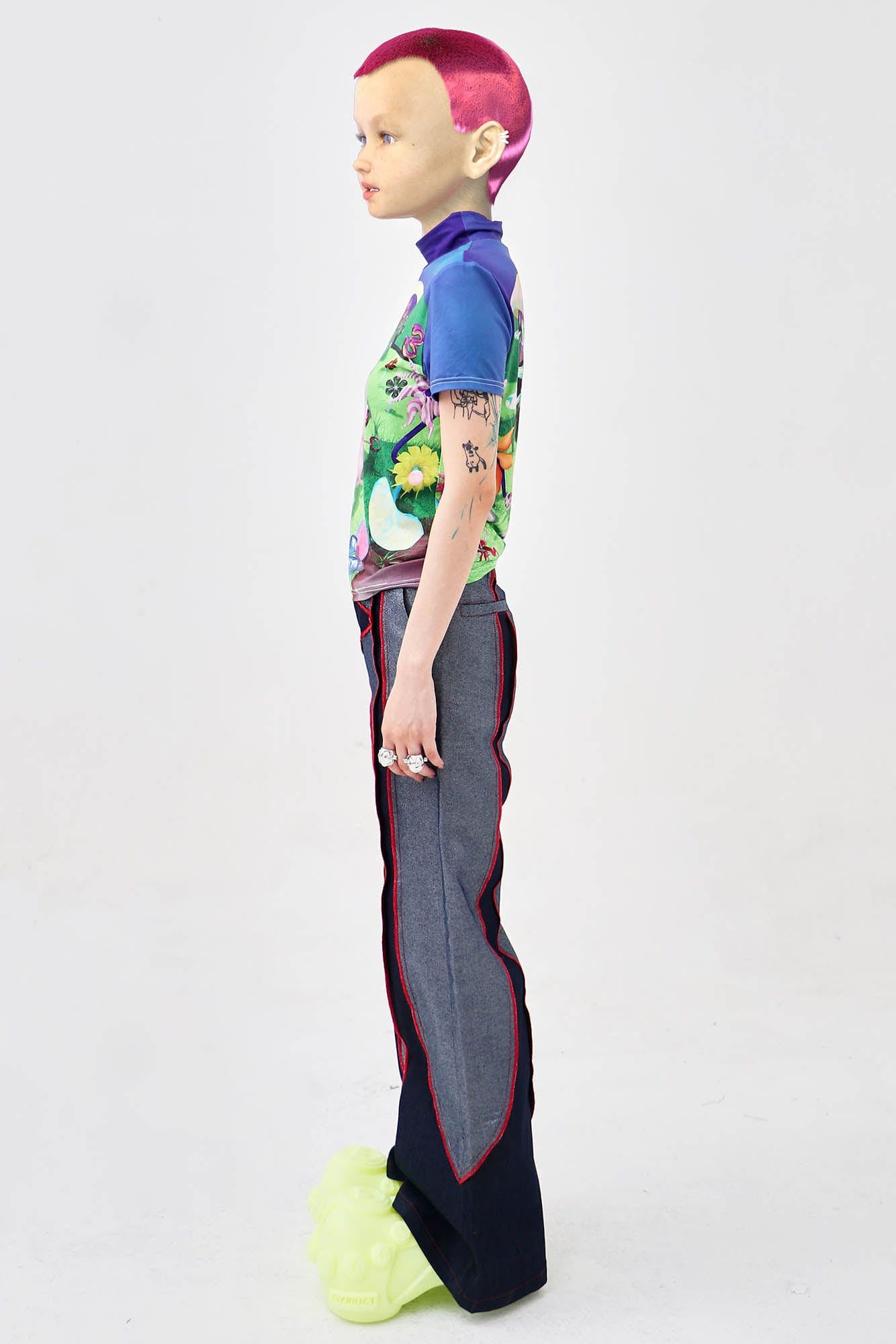 EMBRYO Fantasy Full-Print Mock Neck T-Shirt