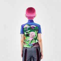 EMBRYO Fantasy Full-Print Mock Neck T-Shirt