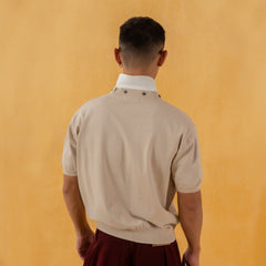 CLP V-Neck Detachable Collar Knitted Tee