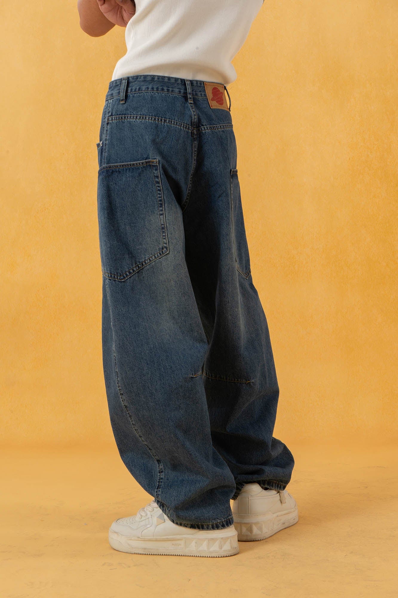 CLP Spliced Big-Pocket Curved Jeans
