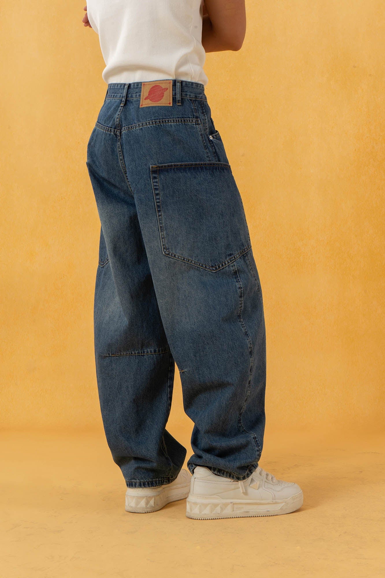 CLP Spliced Big-Pocket Curved Jeans