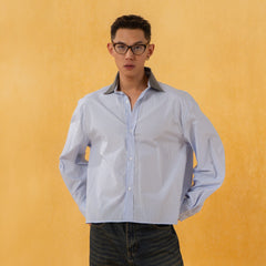 CLP Contrast Collar Striped Shirt