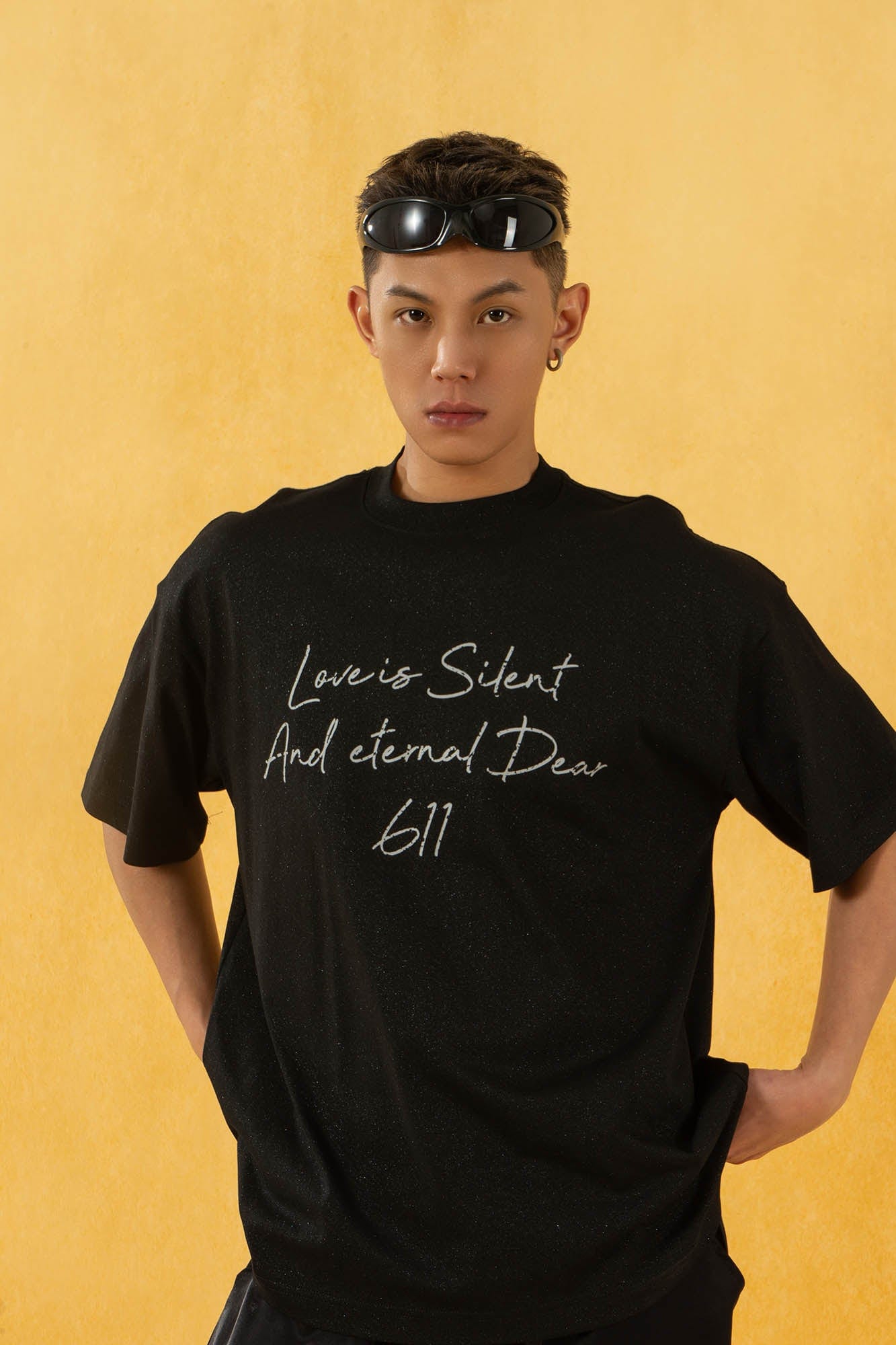 CLP Essential Slogan Glitter T-Shirt