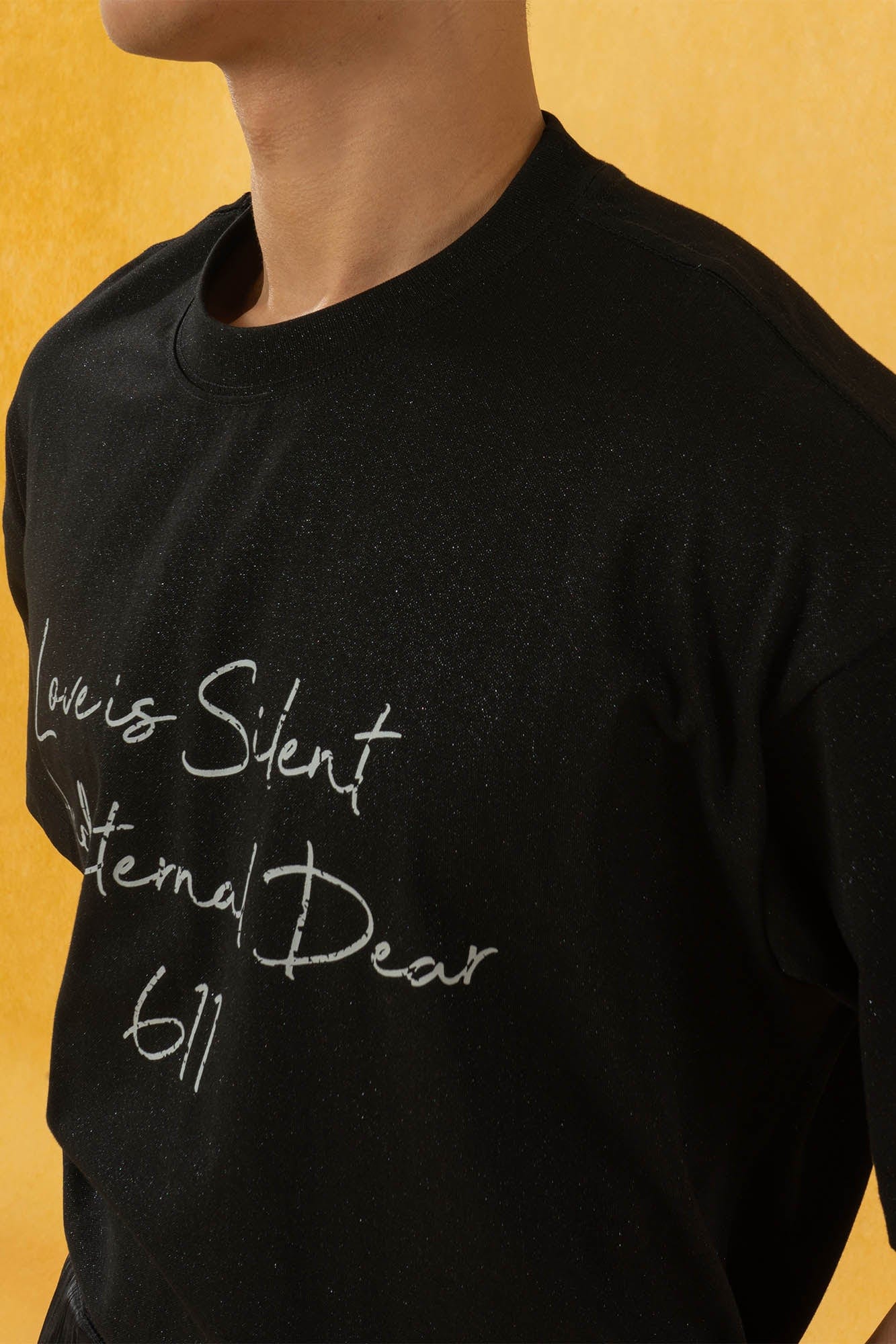 CLP Essential Slogan Glitter T-Shirt