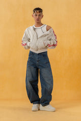 CLP Spliced Big-Pocket Curved Jeans