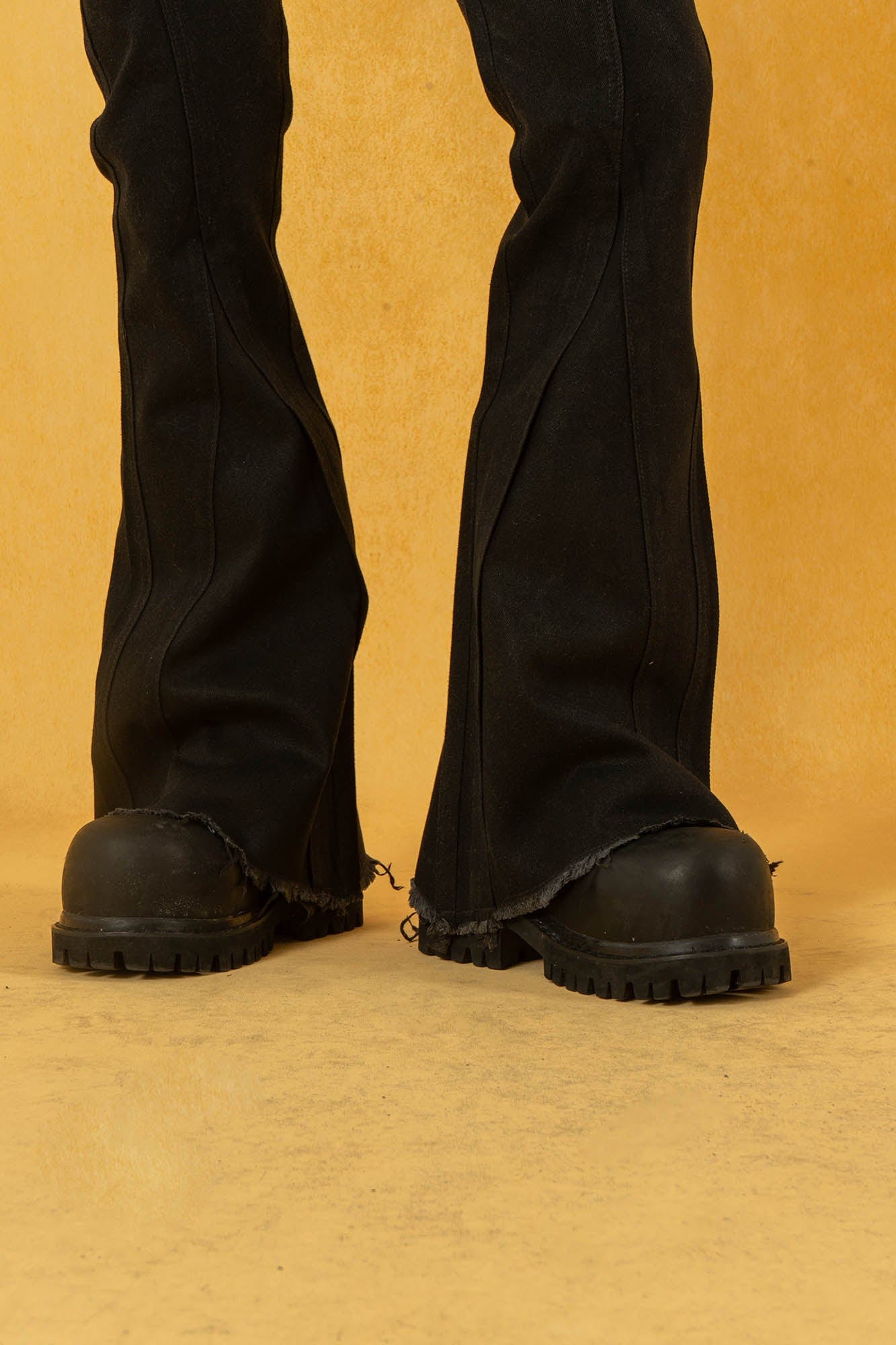 CLP Retro Frayed Slim Fit Flared Jeans