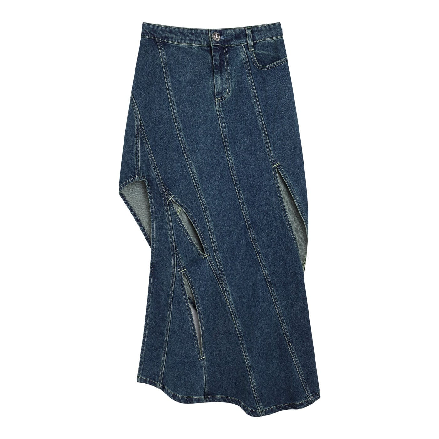 DND4DES Deconstructed Cutout Denim Skirt