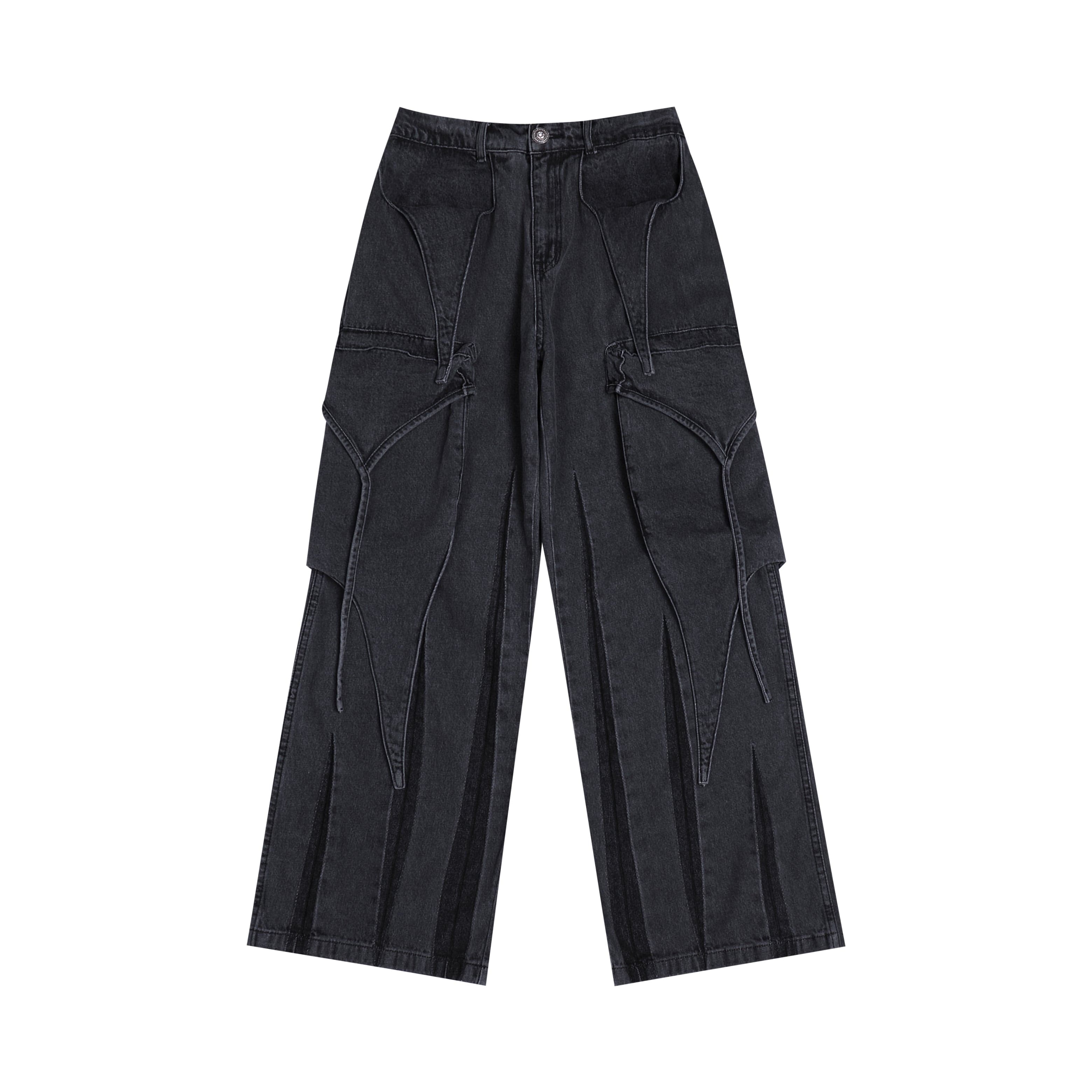 DND4DES Multi-Layered Stripes Deconstructed Jeans