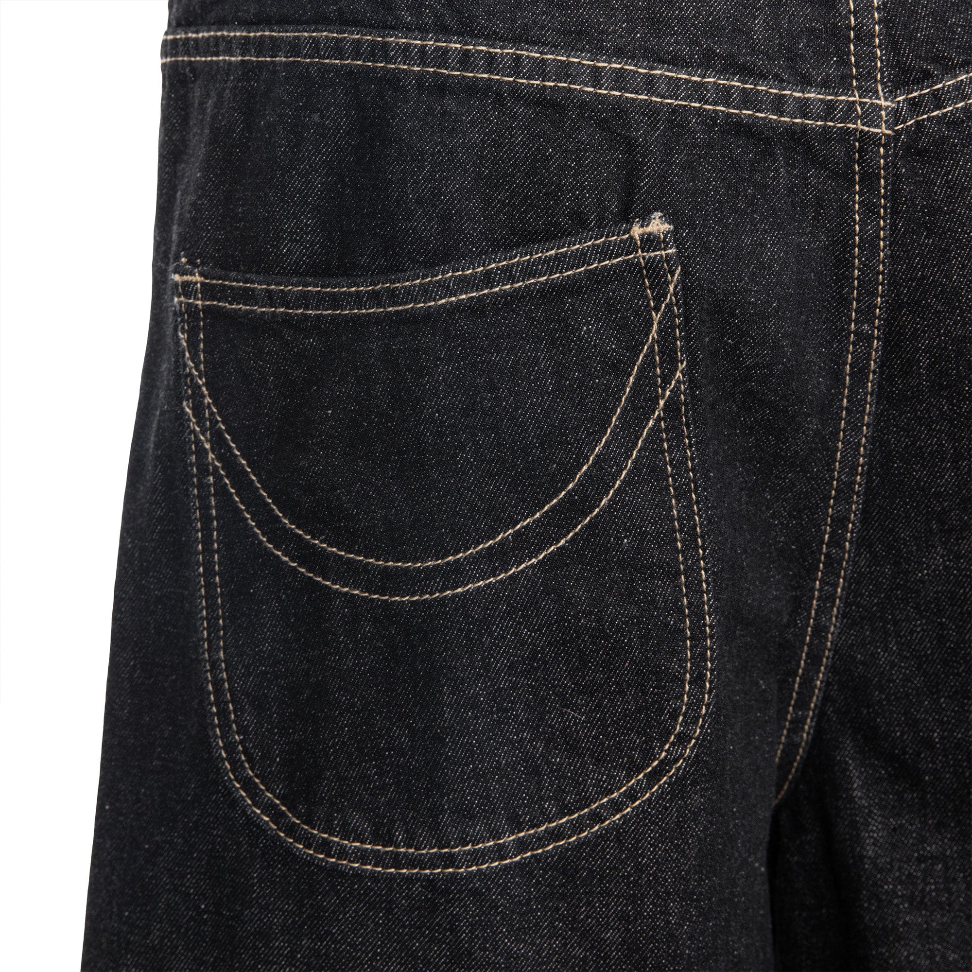 CATSSTAC Contrast Stitch Middle Spliced Raw Denim Jeans