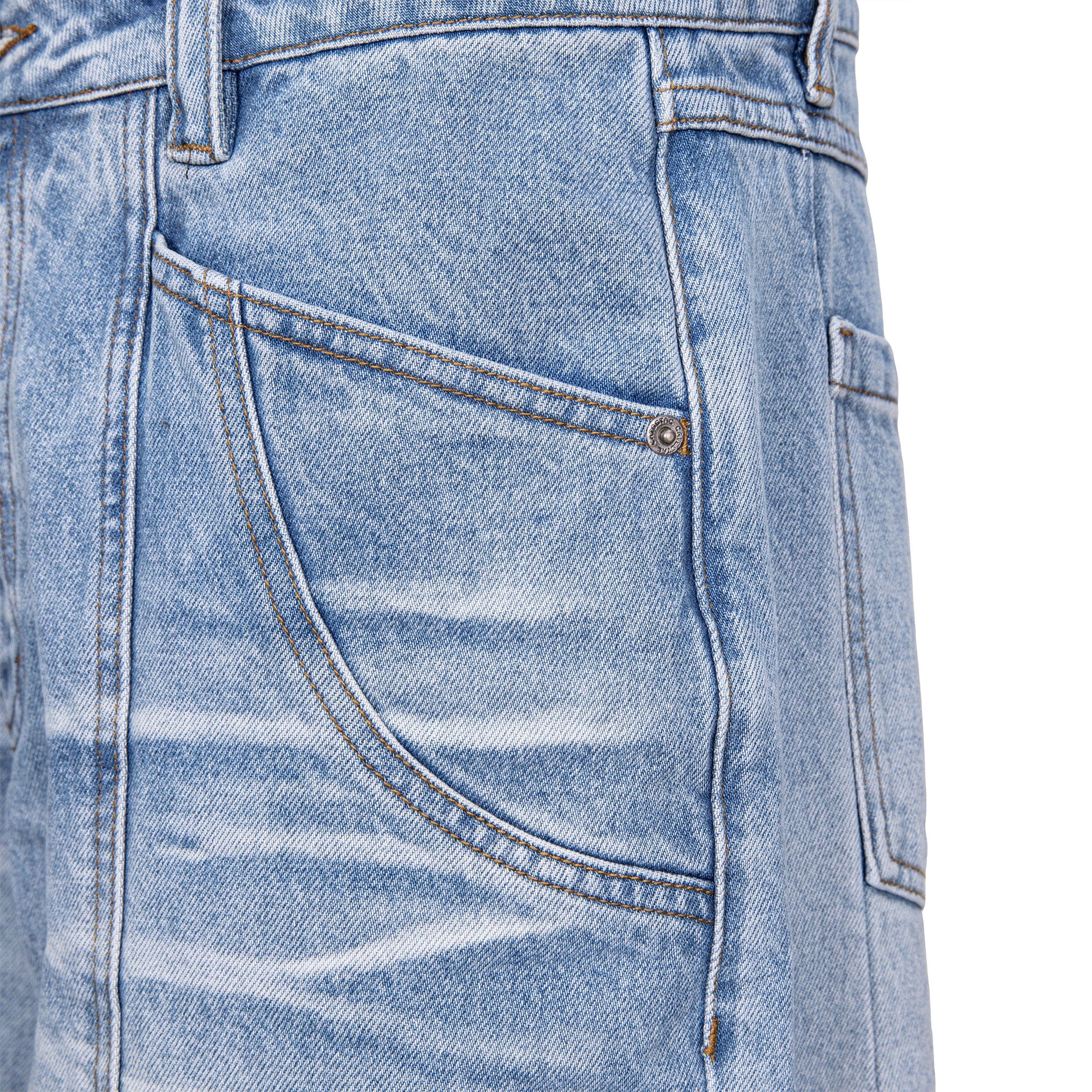 CATSSTAC Whisker-Wash Middle-Spliced Wide-Leg Shorts