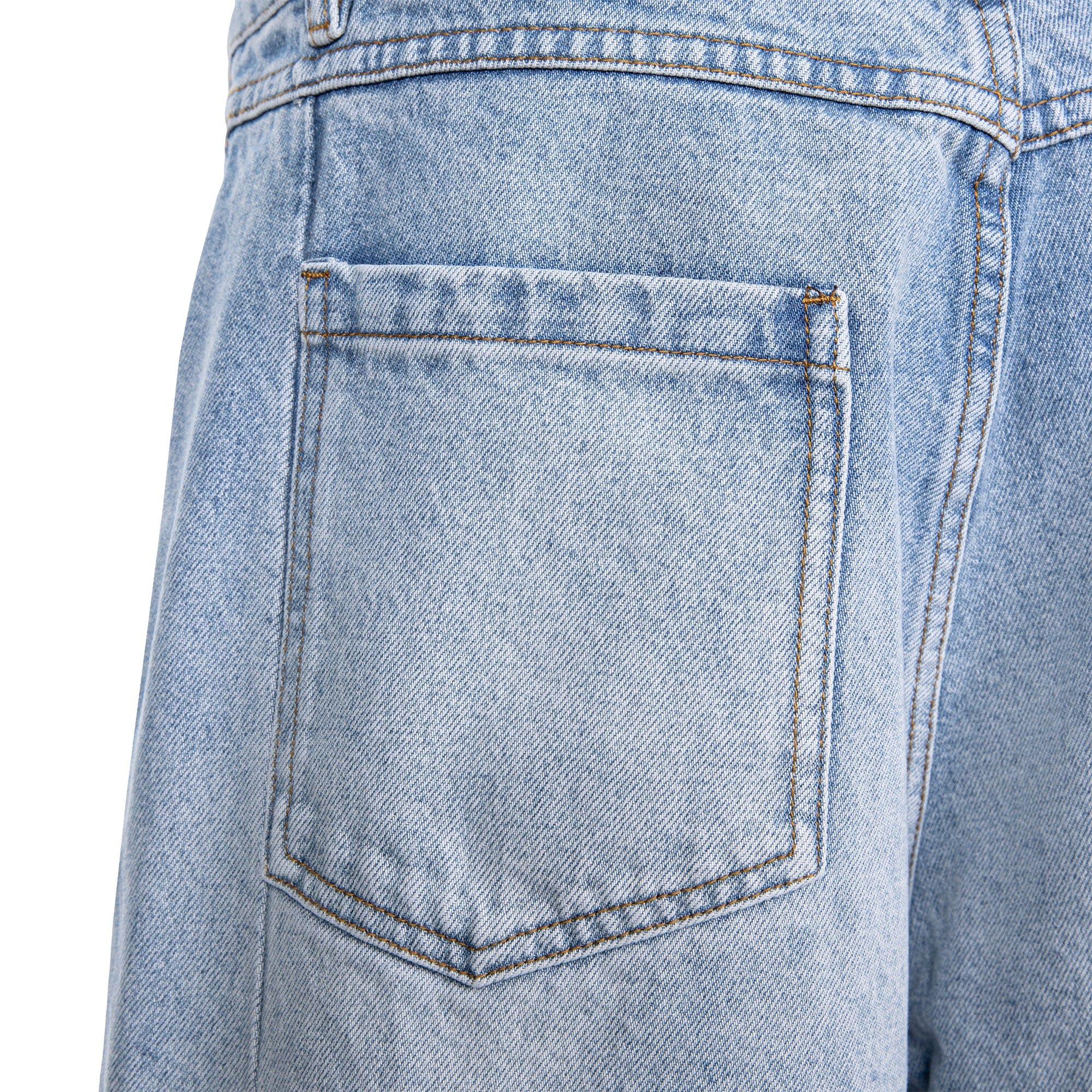 CATSSTAC Whisker-Wash Middle-Spliced Wide-Leg Shorts