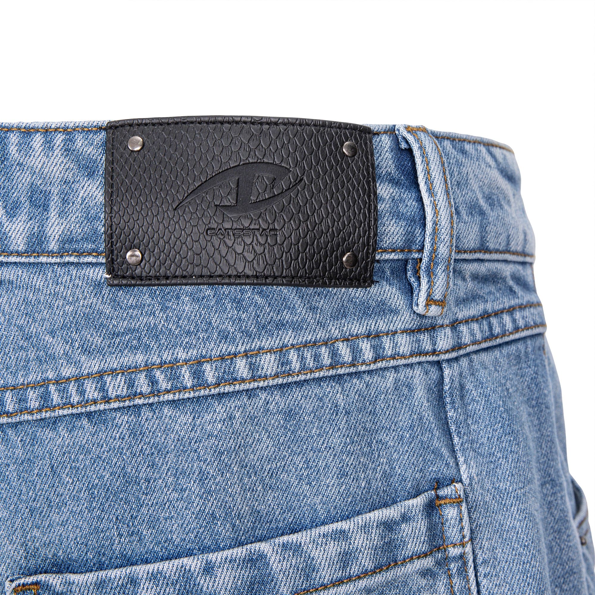 CATSSTAC Whisker-Wash Middle-Spliced Wide-Leg Shorts