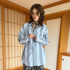 MIICHOUS Time Travel Company Headphone Hood Striped Shirt