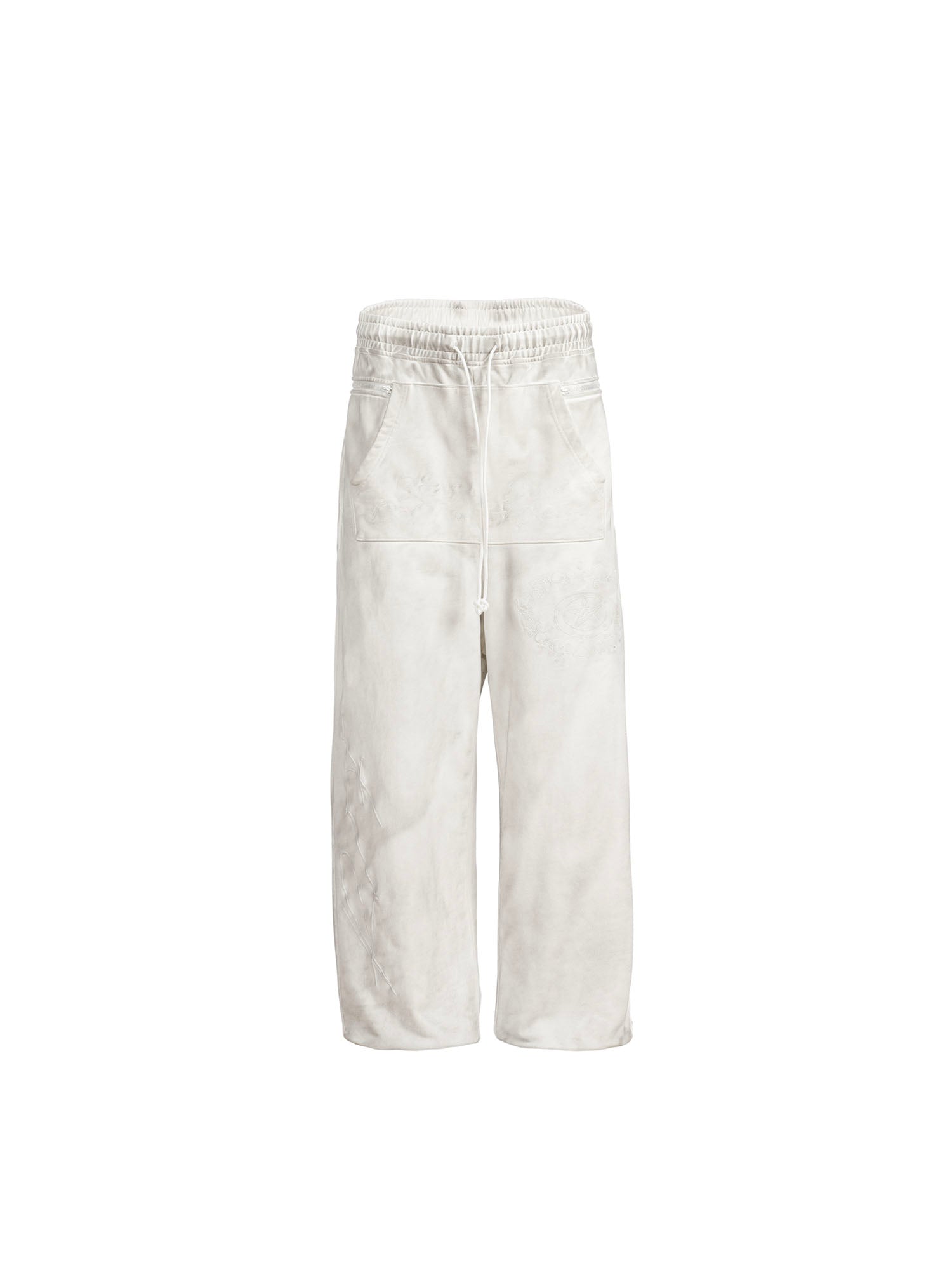 FVVO Distressed Embroidered Drawstring Sweatpants