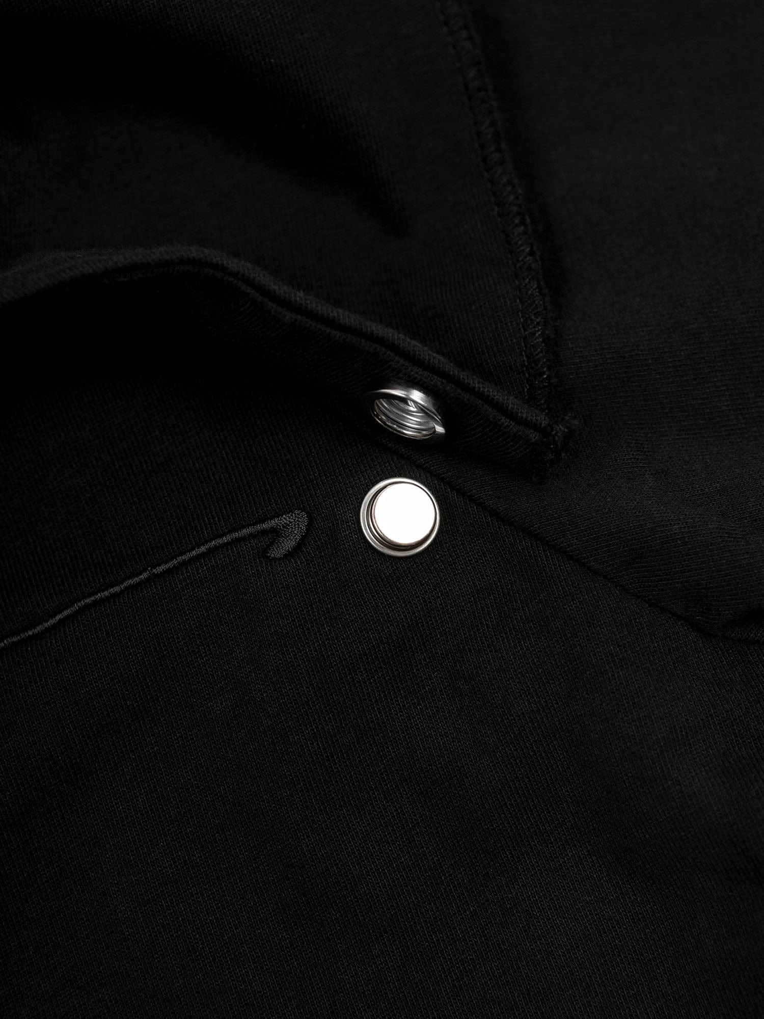 FVVO Distressed Snap-Shoulder Hooded T-Shirt