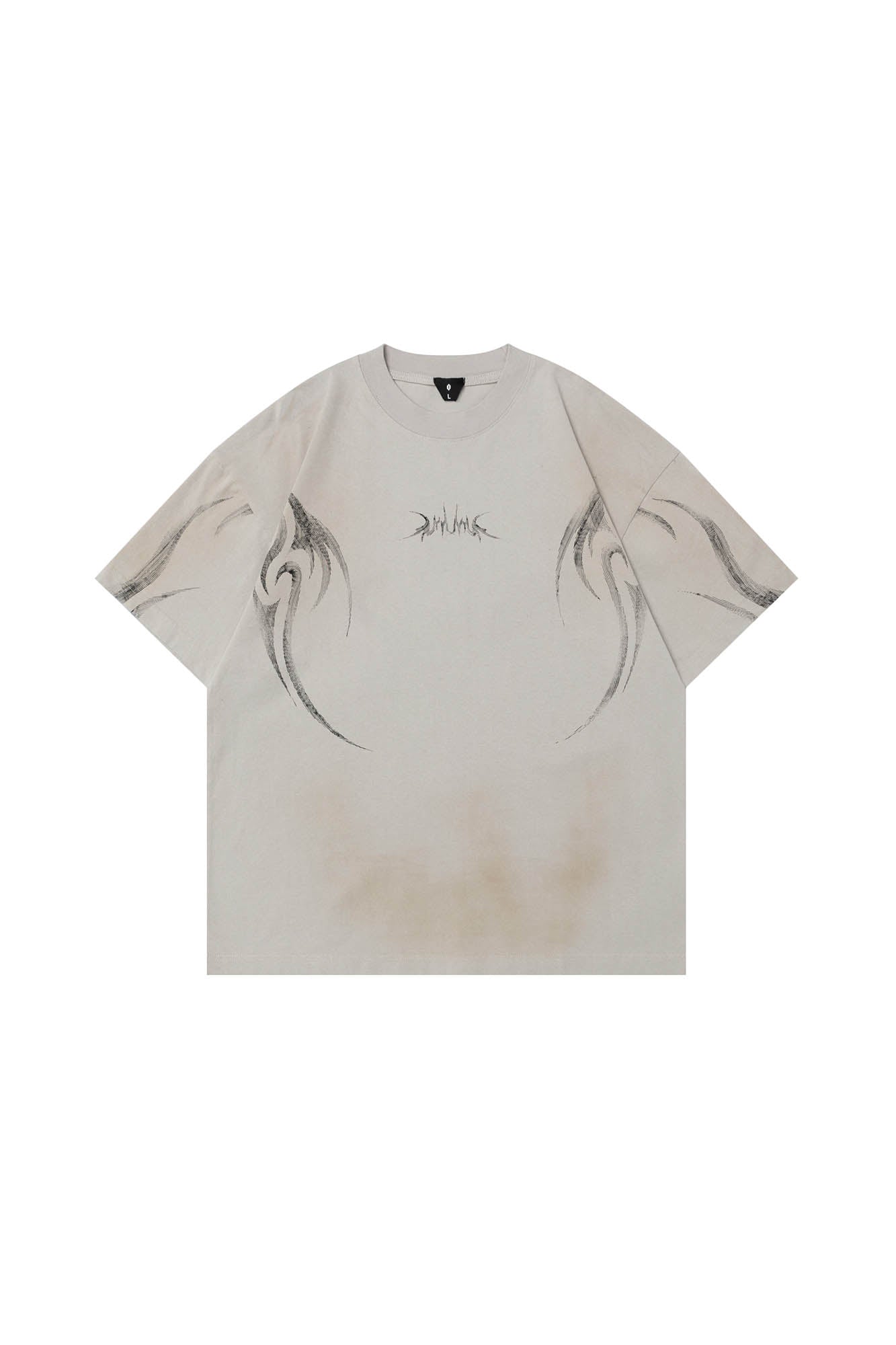 OVDY Tribal Flame Smoke-Washed T-Shirt