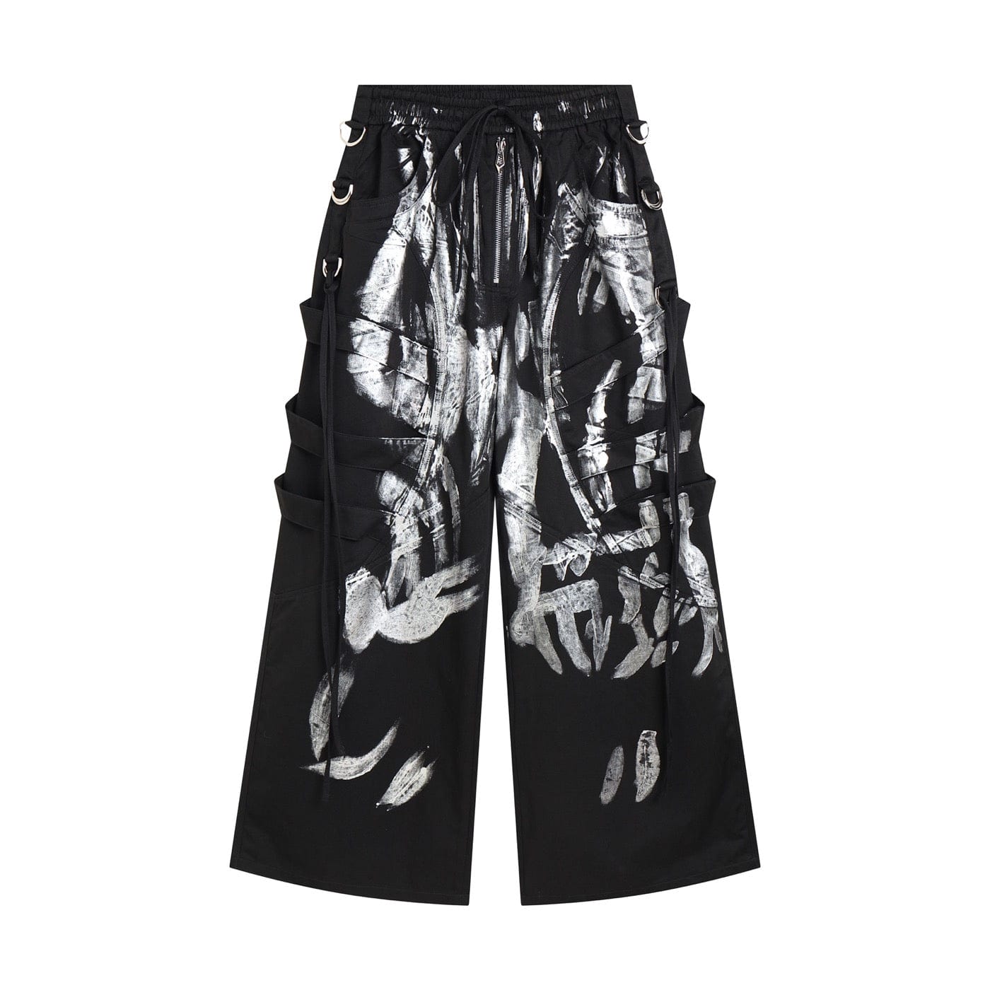 DND4DES Multi-Layered Striped Graffiti Cargo Pants