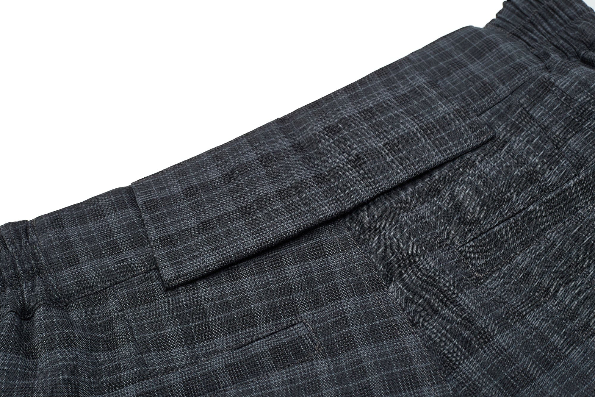 ESAIAS Retro Plaid Pleated Wide-Leg Pants